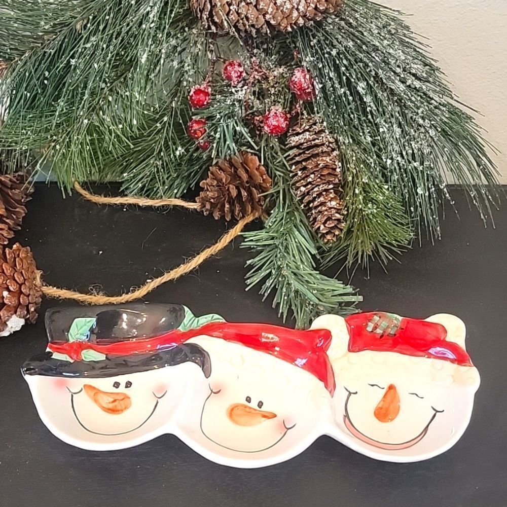 Snowman trinket candy dish